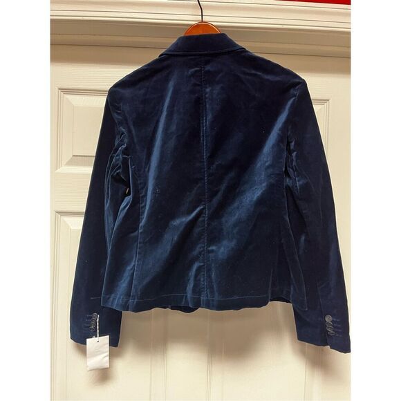 Lands End Teal Blue Three Button Blazer Jacket sz 8 NWT - Picture 6 of 7